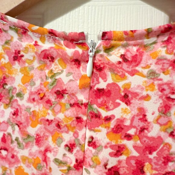 NWT CeCe Spring Breakers Pink Floral Flutter Sleeve Skater Tie Waist Dress XL - Picture 9 of 16